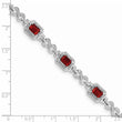 Sterling Silver Rhodium-plated Diamond & Garnet Bracelet - Birthstone Company