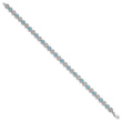Sterling Silver Rhodium-plated Blue Topaz Diamond Bracelet - Birthstone Company