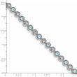 Sterling Silver Rhodium-plated Blue Topaz Diamond Bracelet - Birthstone Company