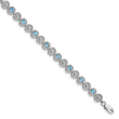 Sterling Silver Rhodium-plated Blue Topaz Diamond Bracelet - Birthstone Company