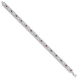 Sterling Silver Rhodium-plated Garnet Diamond Bracelet - Birthstone Company