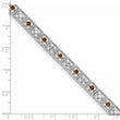 Sterling Silver Rhodium-plated Garnet Diamond Bracelet - Birthstone Company