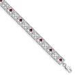 Sterling Silver Rhodium-plated Garnet Diamond Bracelet - Birthstone Company