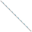 Sterling Silver Rhodium-plated Blue Topaz Bracelet - Birthstone Company