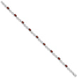 Sterling Silver Rhodium-plated Garnet Bracelet - Birthstone Company