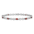 Sterling Silver Rhodium-plated Garnet Bracelet - Birthstone Company