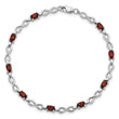 Sterling Silver Rhodium-plated Garnet Bracelet - Birthstone Company