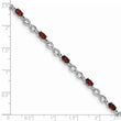 Sterling Silver Rhodium-plated Garnet Bracelet - Birthstone Company