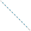 Sterling Silver Rhodium-plated Blue Topaz Bracelet - Birthstone Company