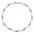 Sterling Silver Rhodium-plated Blue Topaz Bracelet - Birthstone Company