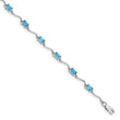 Sterling Silver Rhodium-plated Blue Topaz Bracelet - Birthstone Company