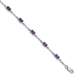 Sterling Silver Rhodium-plated Amethyst Bracelet