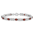 Sterling Silver Rhodium-plated Garnet Bracelet - Birthstone Company