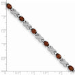 Sterling Silver Rhodium-plated Garnet Bracelet - Birthstone Company