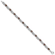 Smoky Quartz Bracelet in Sterling Silver, 5mm Textured, 7 Inch