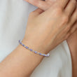 Sterling Silver Rhodium-plated Tanzanite and Diamond Bracelet - Birthstone Company