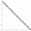 Sterling Silver Rhodium-plated Tanzanite and Diamond Bracelet - Birthstone Company