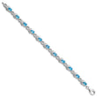 Sterling Silver Rhodium-plated Blue Topaz Bracelet - Birthstone Company
