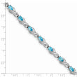Sterling Silver Rhodium-plated Blue Topaz Bracelet - Birthstone Company