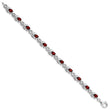 Sterling Silver Rhodium-plated Garnet Bracelet - Birthstone Company