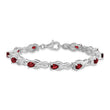Sterling Silver Rhodium-plated Garnet Bracelet - Birthstone Company