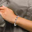Sterling Silver Rhodium-plated Garnet Bracelet - Birthstone Company