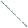 Sterling Silver Rhodium-plated Oval Heart Blue Topaz Bracelet - Birthstone Company