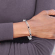Sterling Silver Rhodium-plated Oval Heart Garnet Bracelet - Birthstone Company