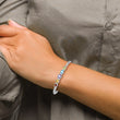 Sterling Silver Multi-Gemstone Bangle with Polished Rhodium Finish