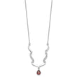 Sterling Silver Garnet & Topaz Necklace with Polished Rhodium Finish - Birthstone Company