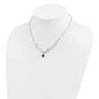 Sterling Silver Garnet & Topaz Necklace with Polished Rhodium Finish - Birthstone Company