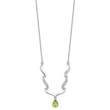 Sterling Silver Peridot Topaz Necklace with 2in Extender