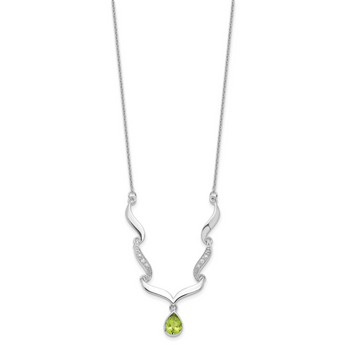 Sterling Silver Peridot Topaz Necklace with 2in Extender