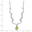 Sterling Silver Peridot Topaz Necklace with 2in Extender