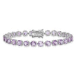 Sterling Silver Rhodium-Rhodium-Plated Polished 5mm Amethyst Stone Bracelet 7 in - Birthstone Company