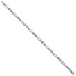 Sterling Silver Rhodium-Rhodium-Plated Light Swiss Blue Topaz and Diamond Bracelet 7.25 in - Birthstone Company