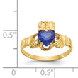 14k September CZ Birthstone Claddagh Ring