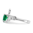 14k White Gold May CZ Birthstone Claddagh Ring