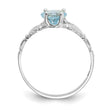 14k White Gold December CZ Birthstone Claddagh Ring