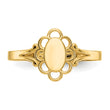 14K Filigree Oval Polished Center Baby Signet Ring