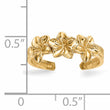 14k Polished Flowers Toe Ring