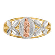 14k Two-tone WithWhite Rhodium Polished Our Lady of Guadalupe Ring