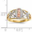 14k Two-tone WithWhite Rhodium Polished Our Lady of Guadalupe Ring