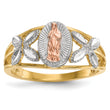 14k Two-tone WithWhite Rhodium Polished Our Lady of Guadalupe Ring