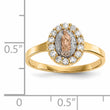 14k Two-tone WithWhite Rhodium CZ Lady of Guadalupe Ring