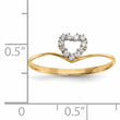 14k CZ Heart Ring