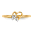 14k Heart WithCZ Cross Ring