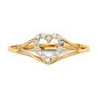 14k CZ Heart Ring