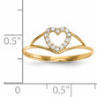 14k CZ Heart Ring