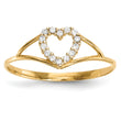 14k CZ Heart Ring